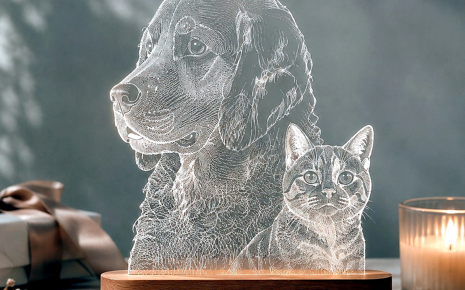 Acrylic Engraved Pet Portraits example 3