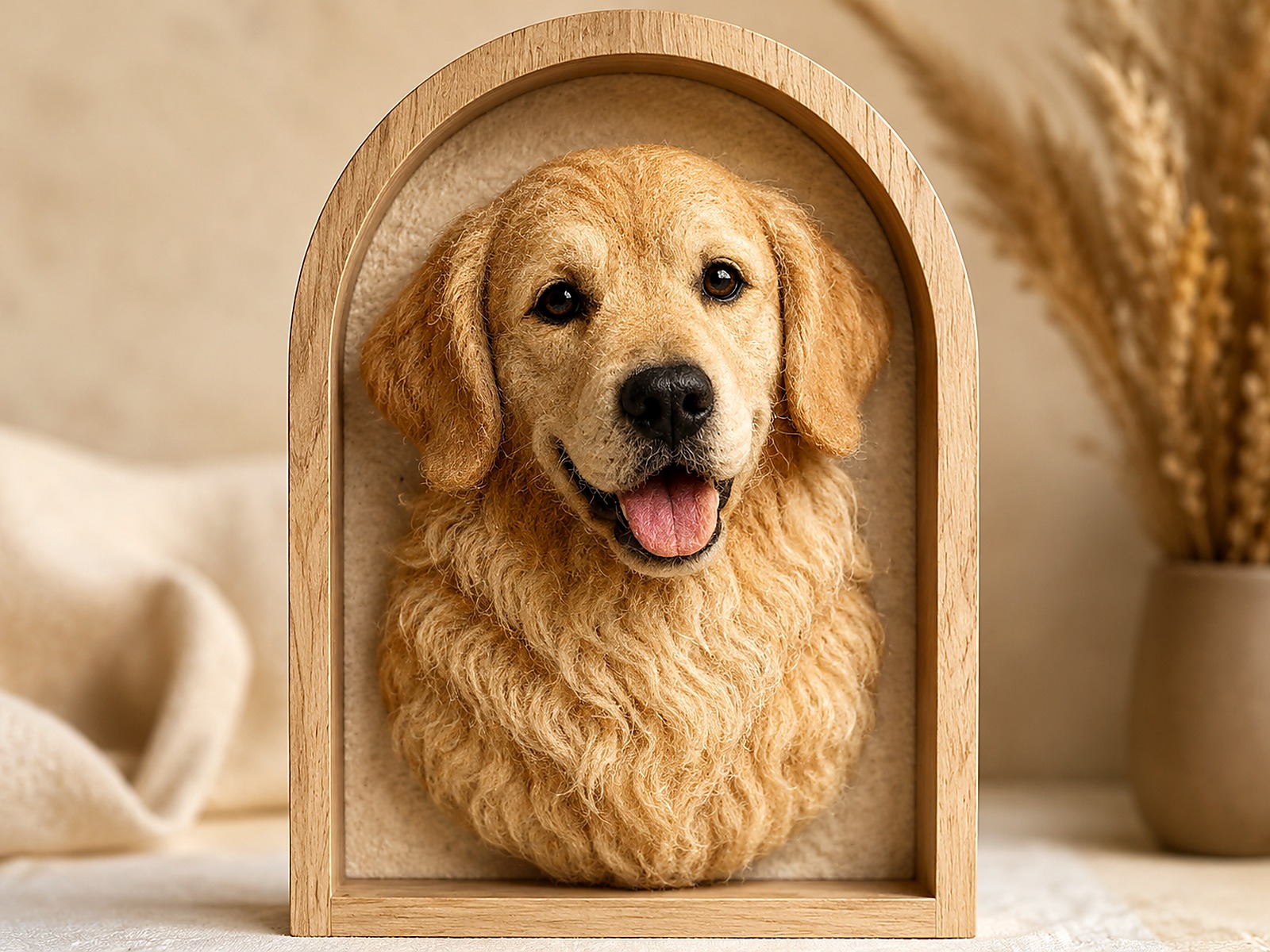 3D Felted Pet Portrait Sculptures