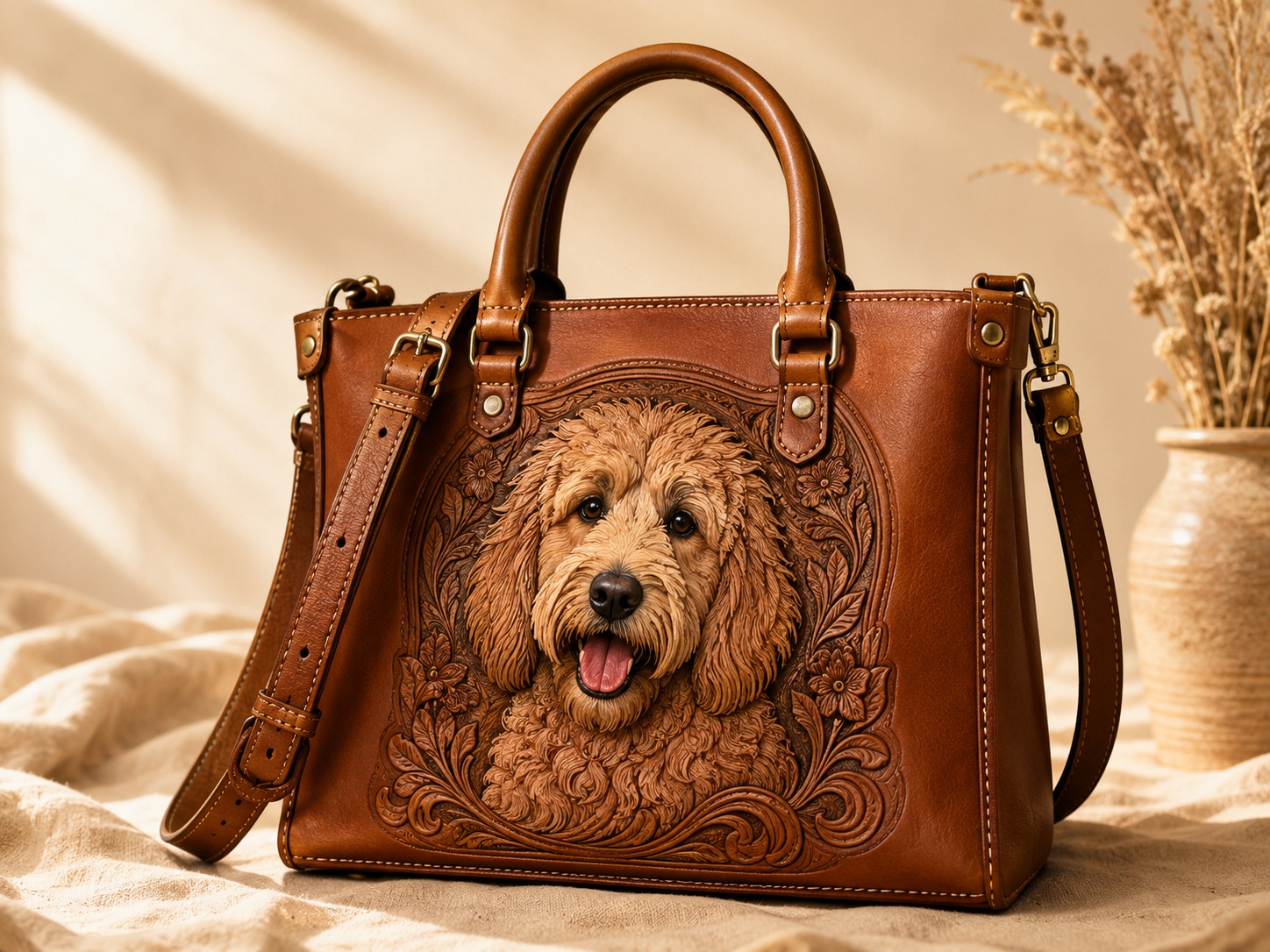 Handcrafted Leather Pet Portrait Accessories