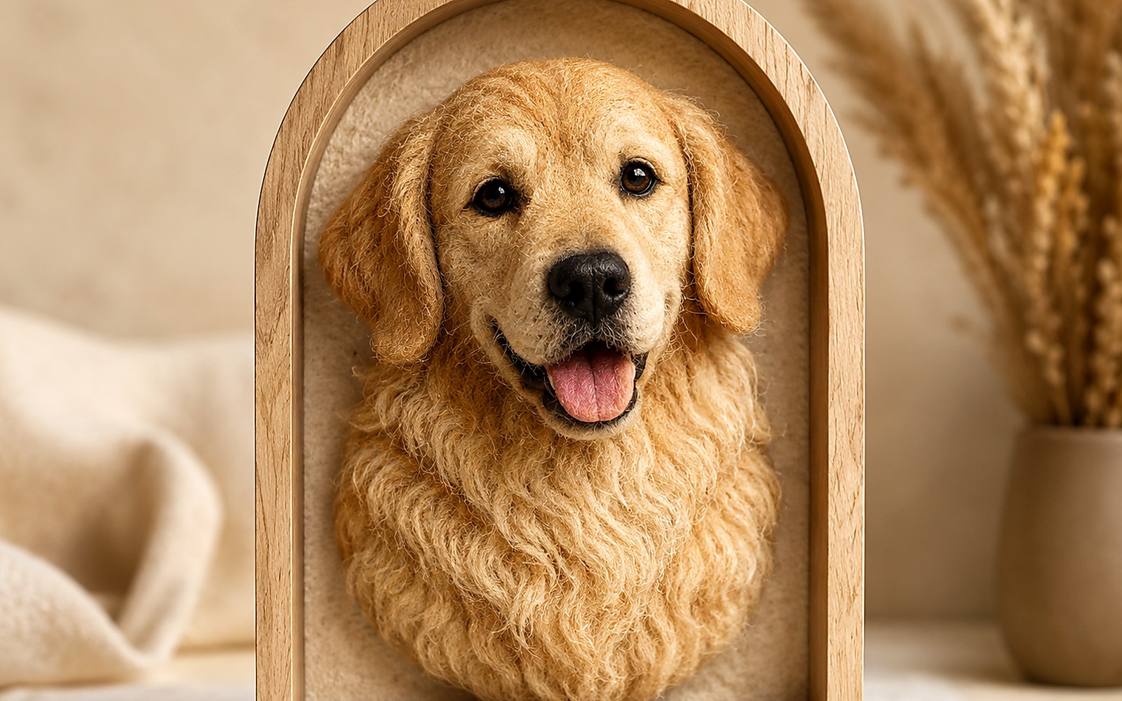3D Felted Pet Portrait Sculptures