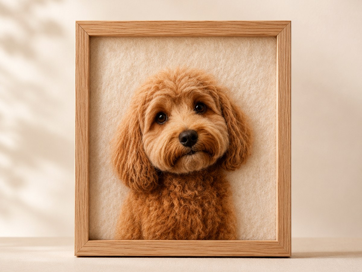 felted portrait closeup