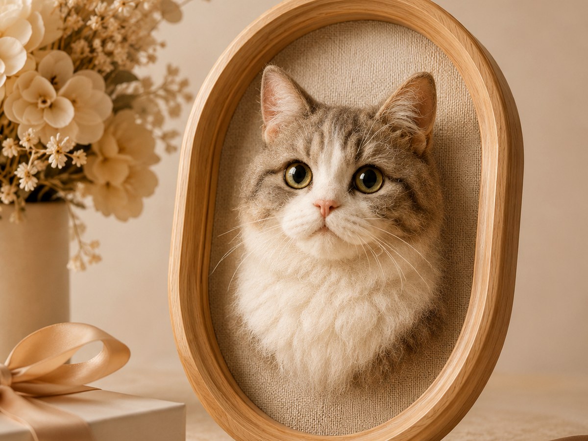 pet portrait in frame