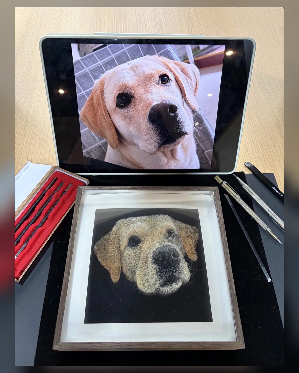 Real Acrylic Engraved Pet Portraits sample