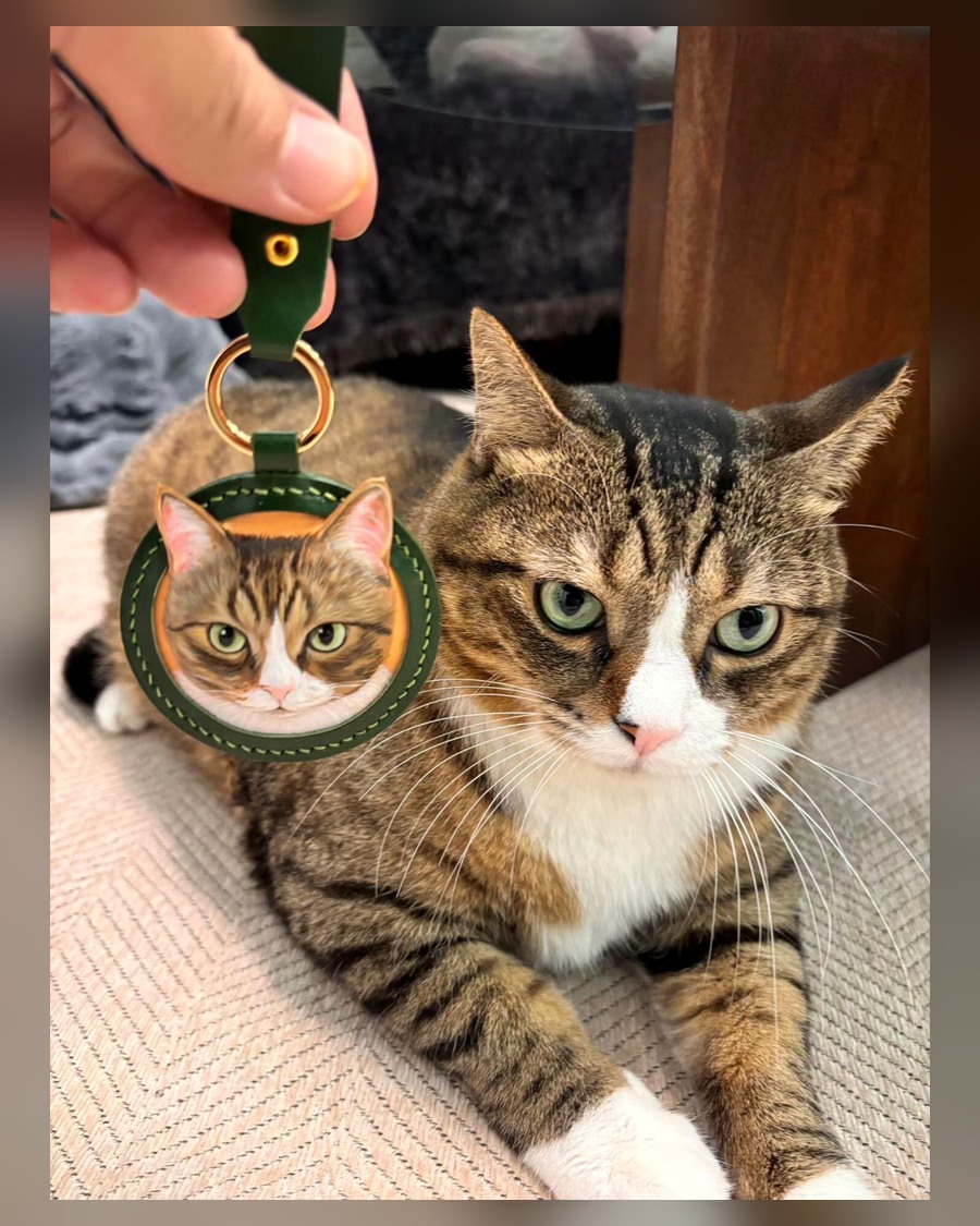 Real work sample — Handcrafted Leather Pet Portrait Accessories