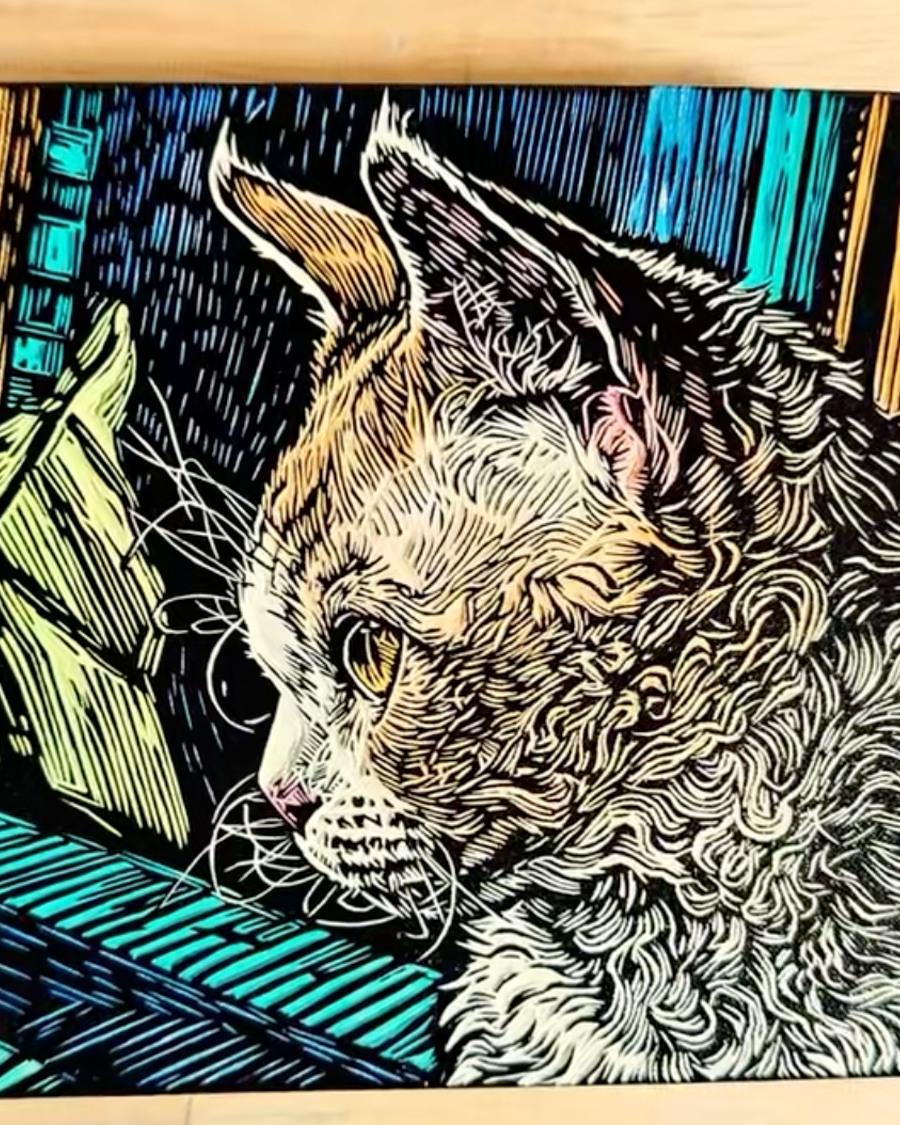 Real work sample — Hand-Carved Woodblock Pet Prints