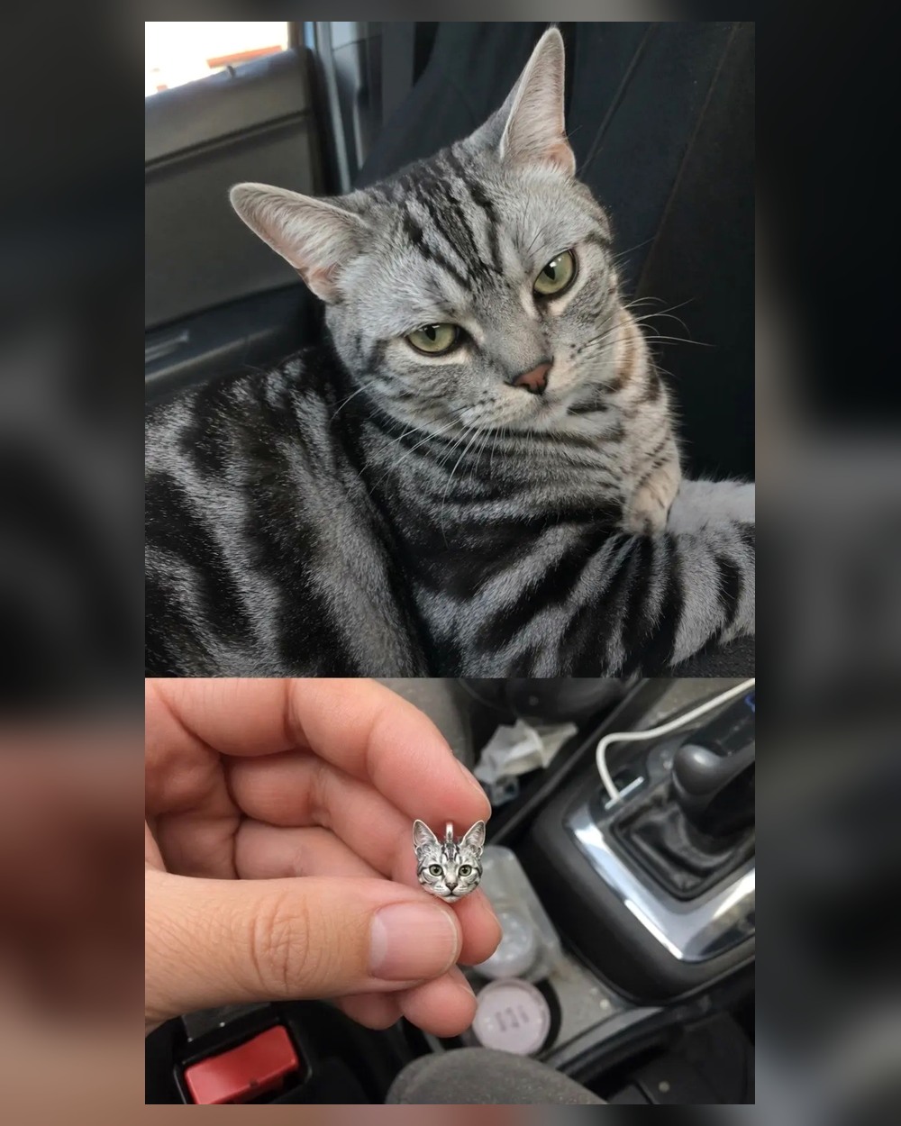 Real Silver Pet Portrait Pendants sample