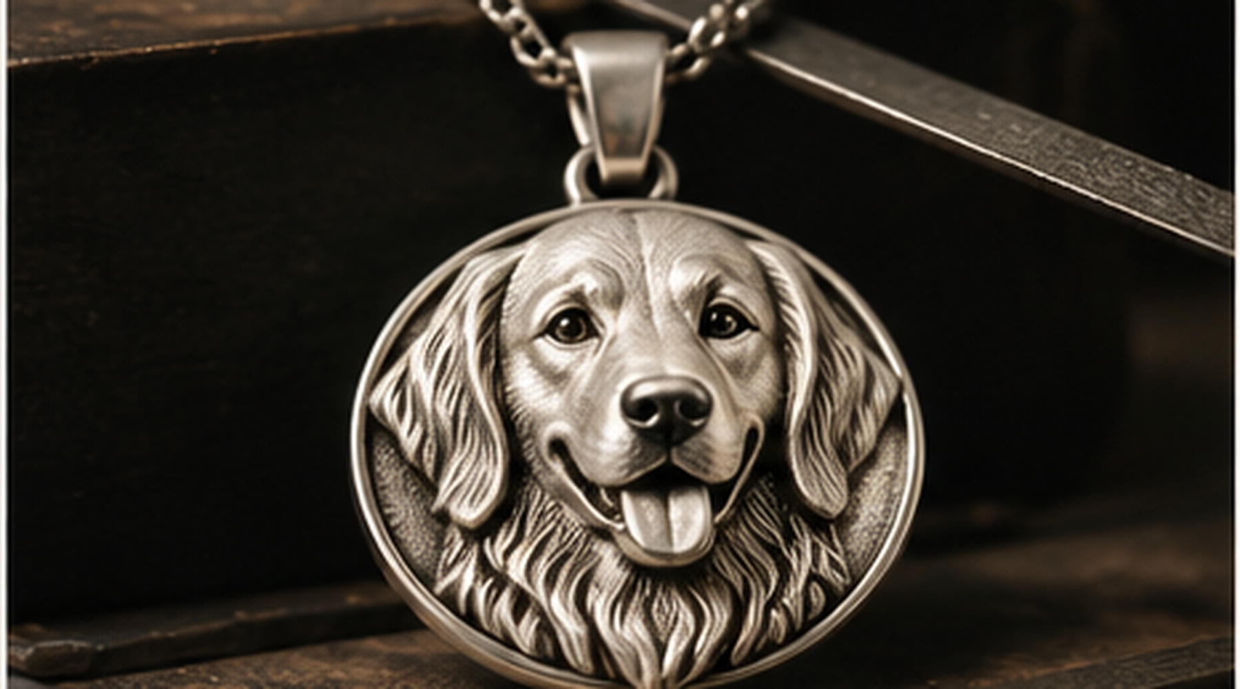 Handcrafted Silver Pet Portrait Pendants example 1