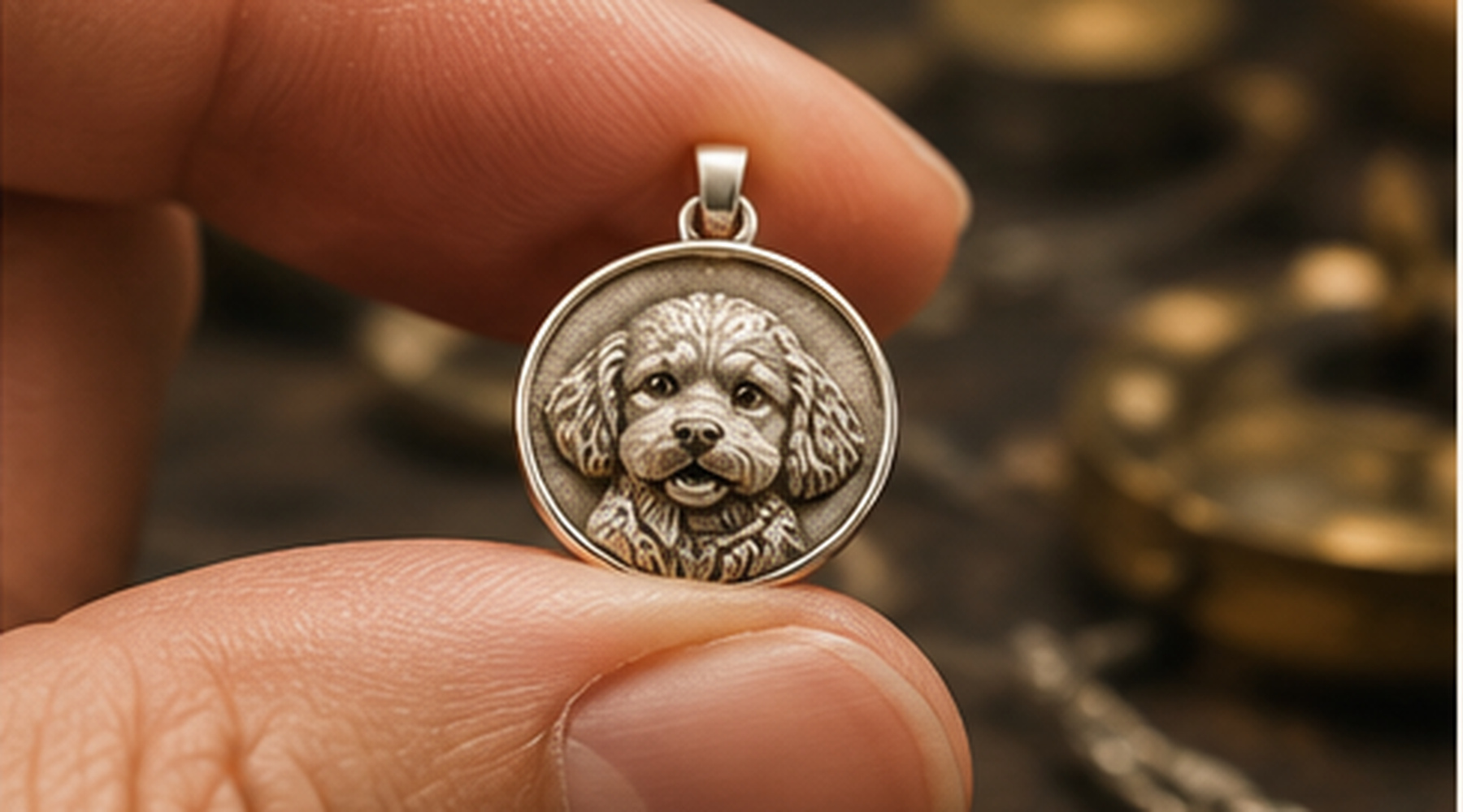 Handcrafted Silver Pet Portrait Pendants