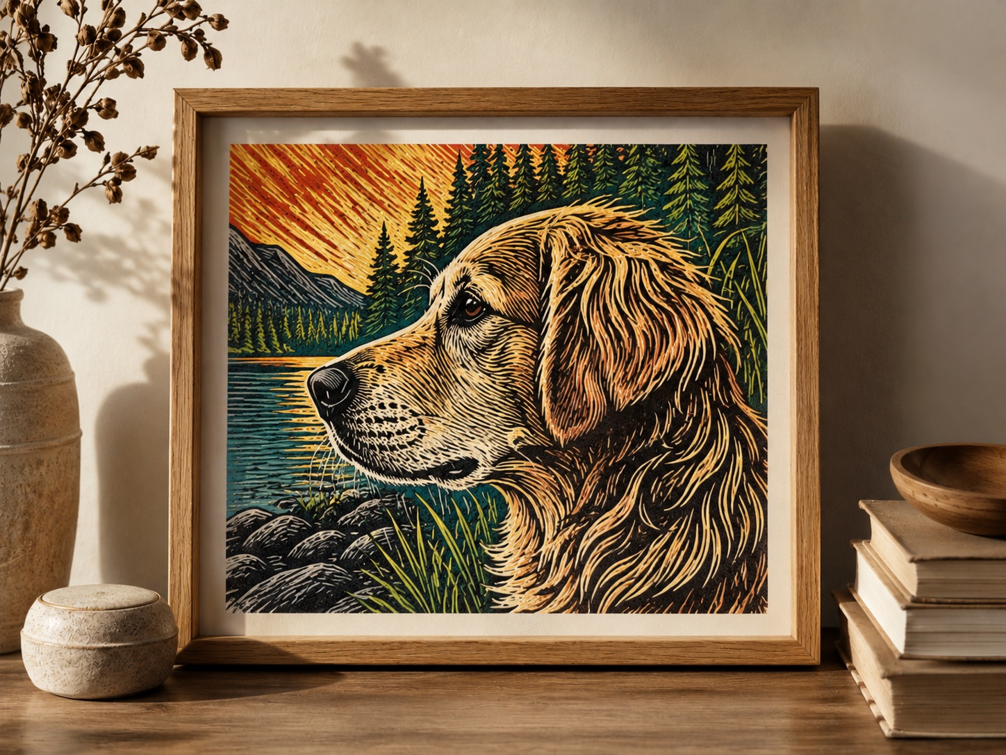 Hand-Carved Woodblock Pet Prints