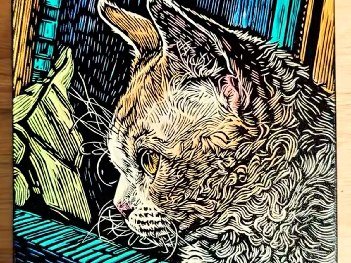 woodblock pet art color edition